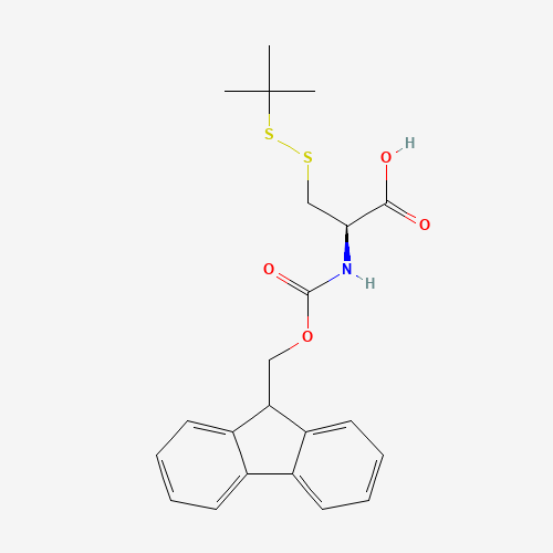 Fmoc-Cys(StBu)-OH; (R)-2-((((9H-Fluoren-9-yl)methoxy)carbonyl)amino)-3-(tert-butyldisulfanyl)propanoic acid (CAS: 73724-43-3) - Related Chemical Product