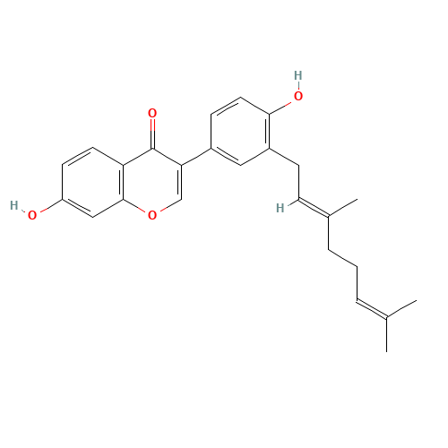 3-[3-[(2E)-3,7-Dimethyl-2,6-octadien-1-yl]-4-hydroxyphenyl]-7-hydroxy-4H-1-benzopyran-4-one (CAS: 775351-88-7) - Related Chemical Product