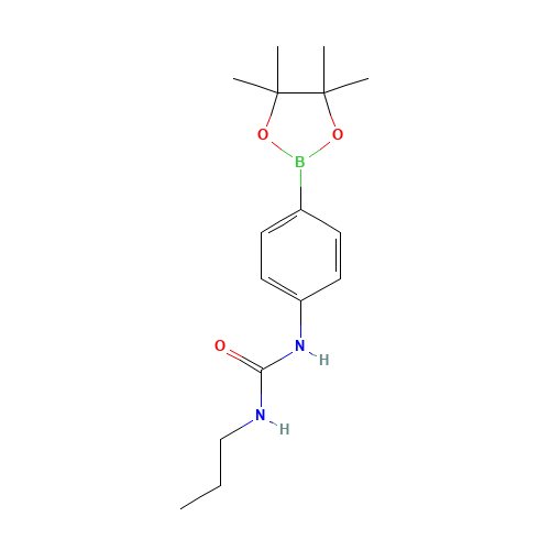 1-Propyl-3-(4-(4,4,5,5-tetramethyl-1,3,2-dioxaborolan-2-yl)phenyl)urea (CAS: 874291-01-7) - Chemical Structure and Molecular Formula 