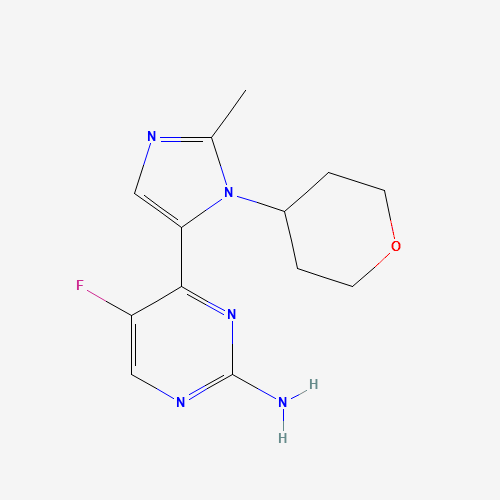 5-fluoro-4-[2-methyl-3-(oxan-4-yl)imidazol-4-yl]pyrimidin-2-amine (CAS: 933784-97-5) - Related Chemical Product
