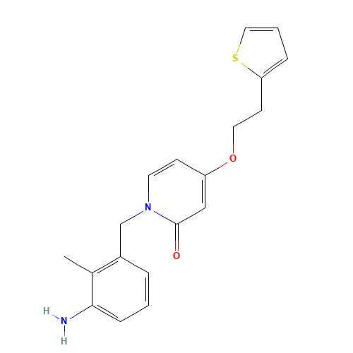 1-(3-Amino-2-methyl-benzyl)-4-(2-thiophen-2-yl-ethoxy)-2-pyridone (CAS: 934628-27-0) - Related Chemical Product