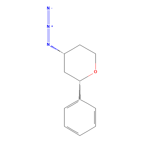 (2R,4S)-4-azido-2-phenyltetrahydro-2H-pyran (CAS: 955940-39-3) - Chemical Structure and Molecular Formula 