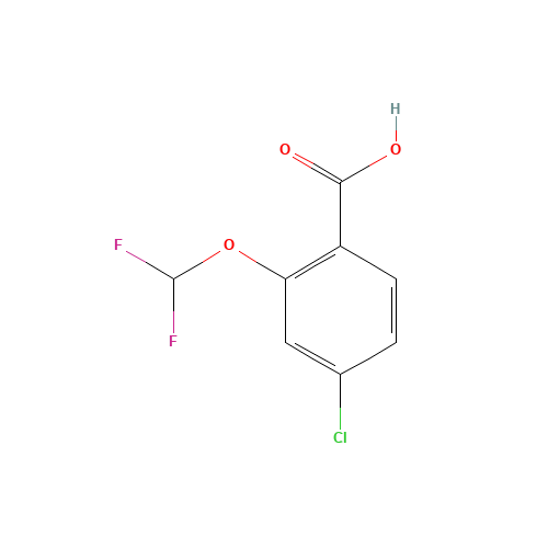4-Chloro-2-(difluoromethoxy)benzoic acid (CAS: 97914-60-8) - Chemical Structure and Molecular Formula 