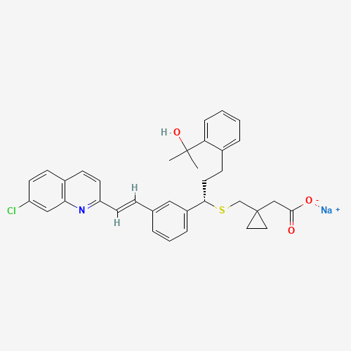 ent-Montelukast Sodium Salt (CAS: 190078-45-6) - Chemical Structure and Molecular Formula 
