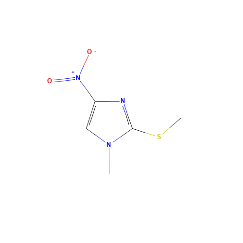 1-methyl-2-methylsulfanyl-4-nitro-1H-imidazole (CAS: 86072-16-4) - Chemical Structure and Molecular Formula 