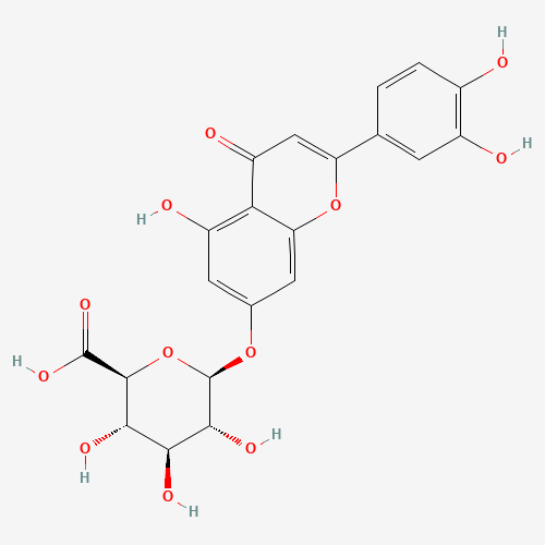 (2S,3S,4S,5R)-6-[2-(3,4-dihydroxyphenyl)-5-hydroxy-4-oxochromen-7-yl]oxy-3,4,5-trihydroxyoxane-2-carboxylic acid (CAS: 29741-10-4) - Related Chemical Product
