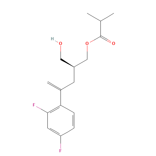 Propanoic acid, 2-methyl-, (2S)-4-(2,4-difluorophenyl)-2-(hydroxymethyl)-4-pentenyl ester (CAS: 192448-07-0) - Chemical Structure and Molecular Formula 