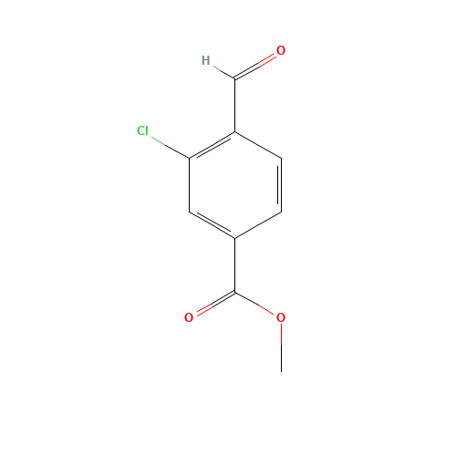 methyl 3-chloro-4-formylbenzoate (CAS: 74733-26-9) - Chemical Structure and Molecular Formula 