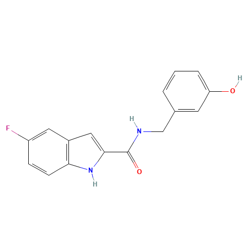 5-fluoro-N-[(3-hydroxyphenyl)methyl]-1H-indole-2-carboxamide (CAS: 518058-84-9) - Related Chemical Product