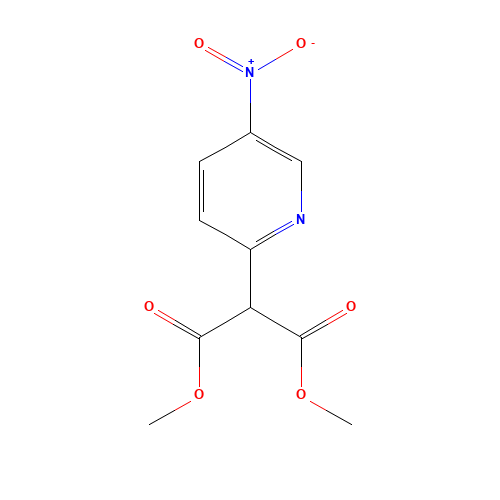 dimethyl 2-(5-nitropyridin-2-yl)propanedioate (CAS: 68719-87-9) - Chemical Structure and Molecular Formula 