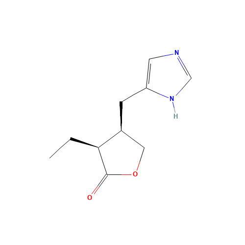 (3S,4R)-3-ethyl-4-(1H-imidazol-5-ylmethyl)oxolan-2-one (CAS: 127-67-3) - Related Chemical Product