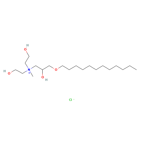 (3-dodecoxy-2-hydroxypropyl)-bis(2-hydroxyethyl)-methylazanium;chloride (CAS: 6200-40-4) - Related Chemical Product