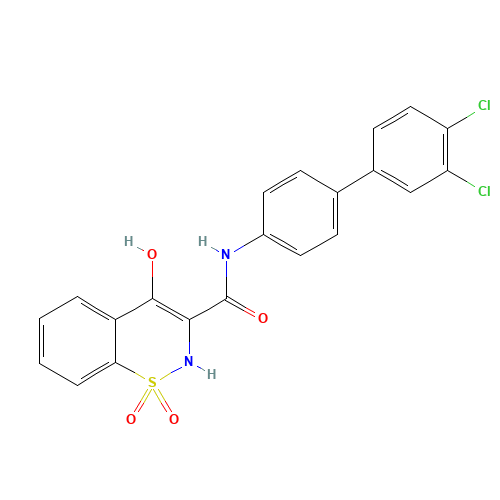 2-[4-(3,4-dichlorophenyl)phenyl]-4-hydroxy-1,1-dioxo-1$l^{6},2-benzothiazine-3-carboxamide (CAS: 1221971-47-6) - Related Chemical Product