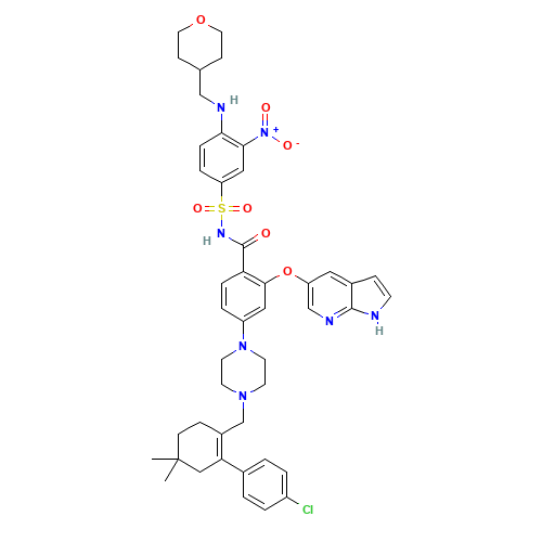 4-[4-[[2-(4-chlorophenyl)-4,4-dimethylcyclohexen-1-yl]methyl]piperazin-1-yl]-N-[3-nitro-4-(oxan-4-ylmethylamino)phenyl]sulfonyl-2-(1H-pyrrolo[2,3-b]pyridin-5-yloxy)benzamide (CAS: 1257044-40-8) - Related Chemical Product