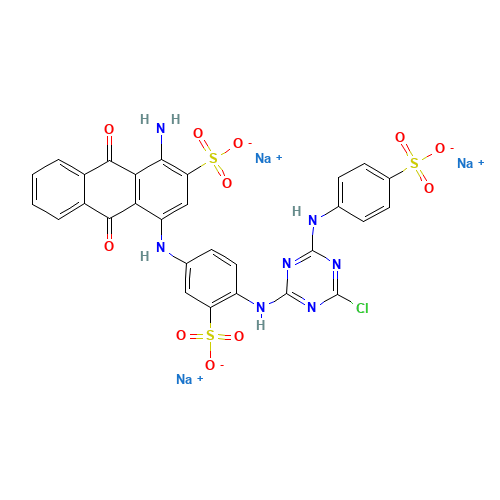 1-amino-4-[4-[[4-chloro-6-(3-sulfoanilino)-1,3,5-triazin-2-yl]amino]-3-sulfoanilino]-9,10-dioxoanthracene-2-sulfonic acid (CAS: 12236-82-7) - Related Chemical Product
