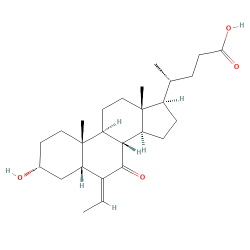 (4R)-4-[(3R,5R,6E,8S,9S,10R,13R,14S,17R)-6-ethylidene-3-hydroxy-10,13-dimethyl-7-oxo-2,3,4,5,8,9,11,12,14,15,16,17-dodecahydro-1H-cyclopenta[a]phenanthren-17-yl]pentanoic acid (CAS: 1516887-33-4) - Related Chemical Product