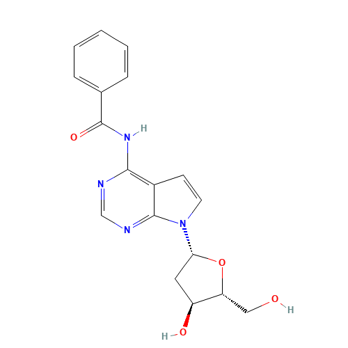 N4-BENZOYL-7-DEAZA-2'-DEOXYADENOSINE (CAS: 95261-09-9) - Chemical Structure and Molecular Formula 