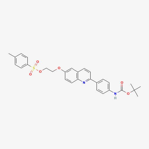 2-((2-(4-((tert-butoxycarbonyl)amino)phenyl)quinolin-6-yl)oxy)ethyl 4-methylbenzenesulfonate (CAS: 1451074-27-3) - Related Chemical Product