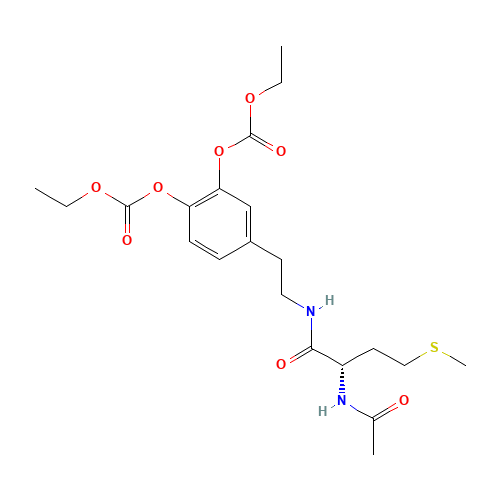 [4-[2-[[(2S)-2-acetamido-4-methylsulfanylbutanoyl]amino]ethyl]-2-ethoxycarbonyloxyphenyl] ethyl carbonate (CAS: 74639-40-0) - Chemical Structure and Molecular Formula 