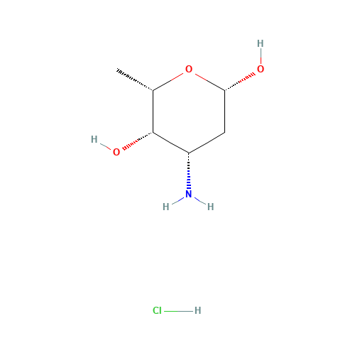 (2S,4S,5S,6S)-4-amino-6-methyloxane-2,5-diol;hydrochloride (CAS: 105497-63-0) - Chemical Structure and Molecular Formula 