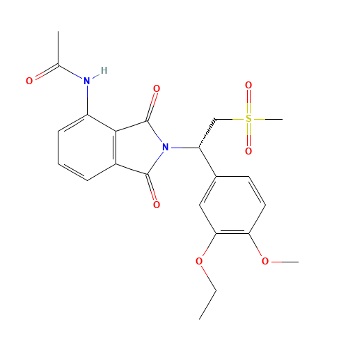 N-[2-[(1S)-1-(3-ethoxy-4-methoxyphenyl)-2-methylsulfonylethyl]-1,3-dioxoisoindol-4-yl]acetamide (CAS: 608141-41-9) - Related Chemical Product
