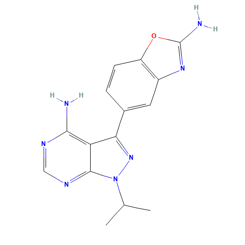 5-(4-amino-1-propan-2-ylpyrazolo[3,4-d]pyrimidin-3-yl)-1,3-benzoxazol-2-amine (CAS: 1224844-38-5) - Related Chemical Product