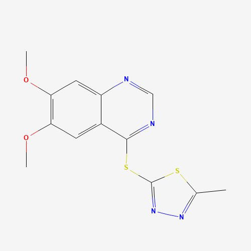 2-(6,7-dimethoxyquinazolin-4-yl)sulfanyl-5-methyl-1,3,4-thiadiazole (CAS: 1225451-84-2) - Chemical Structure and Molecular Formula 