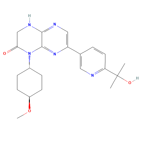 3-[6-(2-hydroxypropan-2-yl)pyridin-3-yl]-5-(4-methoxycyclohexyl)-7,8-dihydropyrazino[2,3-b]pyrazin-6-one (CAS: 1228013-30-6) - Related Chemical Product