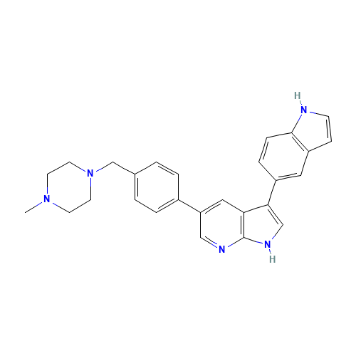 3-(1H-indol-5-yl)-5-[4-[(4-methylpiperazin-1-yl)methyl]phenyl]-1H-pyrrolo[2,3-b]pyridine (CAS: 1229582-33-5) - Related Chemical Product