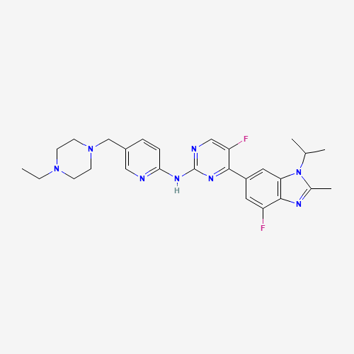 N-[5-[(4-ethylpiperazin-1-yl)methyl]pyridin-2-yl]-5-fluoro-4-(7-fluoro-2-methyl-3-propan-2-ylbenzimidazol-5-yl)pyrimidin-2-amine (CAS: 1231929-97-7) - Related Chemical Product