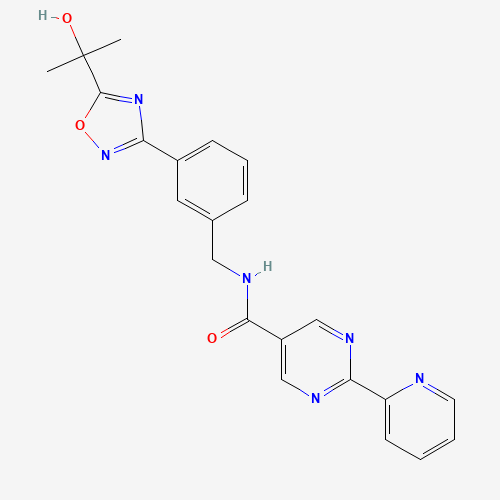 N-[[3-[5-(2-hydroxypropan-2-yl)-1,2,4-oxadiazol-3-yl]phenyl]methyl]-2-pyridin-2-ylpyrimidine-5-carboxamide (CAS: 1234708-04-3) - Related Chemical Product