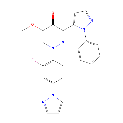 1-(2-fluoro-4-pyrazol-1-ylphenyl)-5-methoxy-3-(2-phenylpyrazol-3-yl)pyridazin-4-one (CAS: 1238697-26-1) - Related Chemical Product