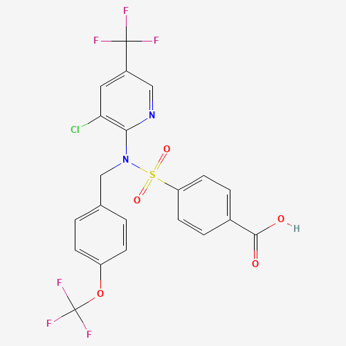 4-[[3-chloro-5-(trifluoromethyl)pyridin-2-yl]-[[4-(trifluoromethoxy)phenyl]methyl]sulfamoyl]benzoic acid (CAS: 1254205-52-1) - Related Chemical Product