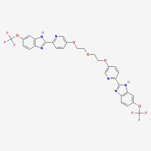 6-(trifluoromethoxy)-2-[5-[2-[2-[6-[6-(trifluoromethoxy)-1H-benzimidazol-2-yl]pyridin-3-yl]oxyethoxy]ethoxy]pyridin-2-yl]-1H-benzimidazole (CAS: 1256094-72-0) - Related Chemical Product