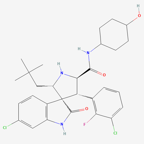 (2'R,3R,3'S,5'S)-6-chloro-3'-(3-chloro-2-fluorophenyl)-5'-(2,2-dimethylpropyl)-N-(4-hydroxycyclohexyl)-2-oxospiro[1H-indole-3,4'-pyrrolidine]-2'-carboxamide (CAS: 1303607-60-4) - Related Chemical Product
