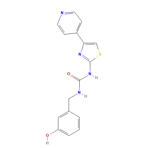 1-[(3-hydroxyphenyl)methyl]-3-(4-pyridin-4-yl-1,3-thiazol-2-yl)urea (CAS: 1342278-01-6) - Related Chemical Product