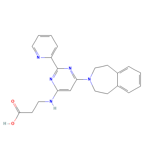 3-[[2-pyridin-2-yl-6-(1,2,4,5-tetrahydro-3-benzazepin-3-yl)pyrimidin-4-yl]amino]propanoic acid (CAS: 1373422-53-7) - Related Chemical Product