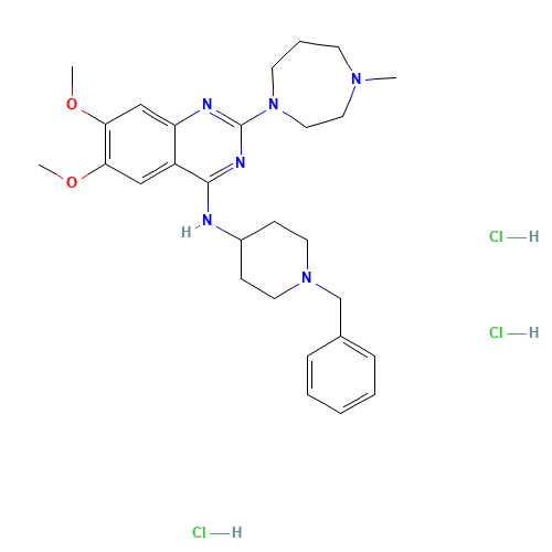 N-(1-benzylpiperidin-4-yl)-6,7-dimethoxy-2-(4-methyl-1,4-diazepan-1-yl)quinazolin-4-amine;trihydrochloride (CAS: 1392399-03-9) - Related Chemical Product