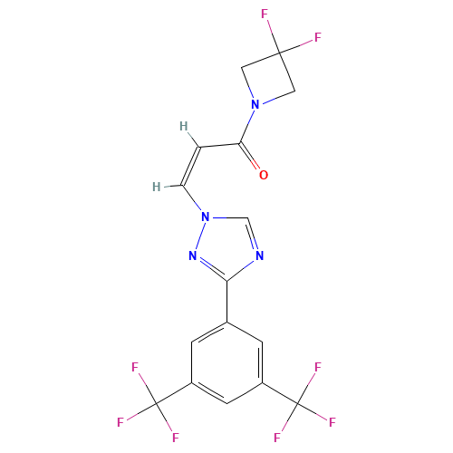 (Z)-3-[3-[3,5-bis(trifluoromethyl)phenyl]-1,2,4-triazol-1-yl]-1-(3,3-difluoroazetidin-1-yl)prop-2-en-1-one (CAS: 1421919-75-6) - Related Chemical Product