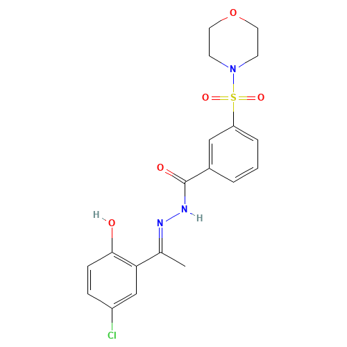 N'-[(1Z)-1-(3-chloro-6-oxocyclohexa-2,4-dien-1-ylidene)ethyl]-3-morpholin-4-ylsulfonylbenzohydrazide (CAS: 1423715-09-6) - Related Chemical Product