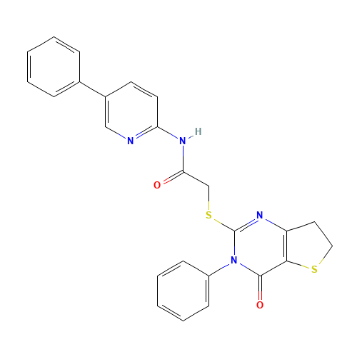 2-[(4-oxo-3-phenyl-6,7-dihydrothieno[3,2-d]pyrimidin-2-yl)sulfanyl]-N-(5-phenylpyridin-2-yl)acetamide (CAS: 1427782-89-5) - Related Chemical Product