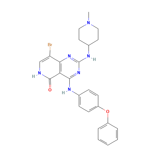 8-bromo-2-[(1-methylpiperidin-4-yl)amino]-4-(4-phenoxyanilino)-6H-pyrido[4,3-d]pyrimidin-5-one (CAS: 1457983-28-6) - Related Chemical Product