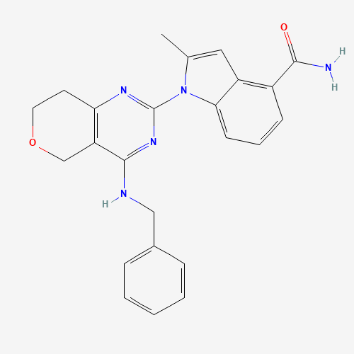 1-[4-(benzylamino)-7,8-dihydro-5H-pyrano[4,3-d]pyrimidin-2-yl]-2-methylindole-4-carboxamide (CAS: 1542705-92-9) - Related Chemical Product