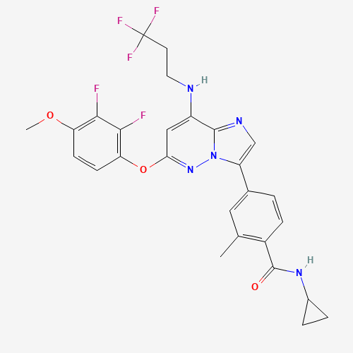 N-cyclopropyl-4-[6-(2,3-difluoro-4-methoxyphenoxy)-8-(3,3,3-trifluoropropylamino)imidazo[1,2-b]pyridazin-3-yl]-2-methylbenzamide (CAS: 1554458-53-5) - Related Chemical Product