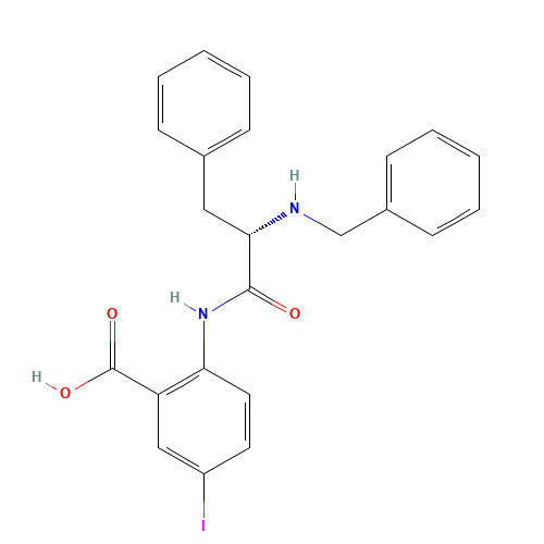 2-[[(2S)-2-(benzylamino)-3-phenylpropanoyl]amino]-5-iodobenzoic acid (CAS: 1594094-64-0) - Related Chemical Product