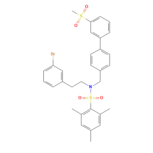 N-[2-(3-bromophenyl)ethyl]-2,4,6-trimethyl-N-[[4-(3-methylsulfonylphenyl)phenyl]methyl]benzenesulfonamide (CAS: 1613028-81-1) - Related Chemical Product