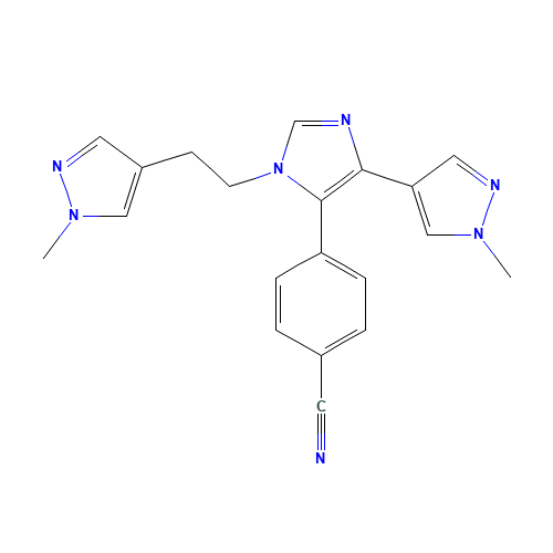 4-[5-(1-methylpyrazol-4-yl)-3-[2-(1-methylpyrazol-4-yl)ethyl]imidazol-4-yl]benzonitrile (CAS: 1665195-94-7) - Related Chemical Product