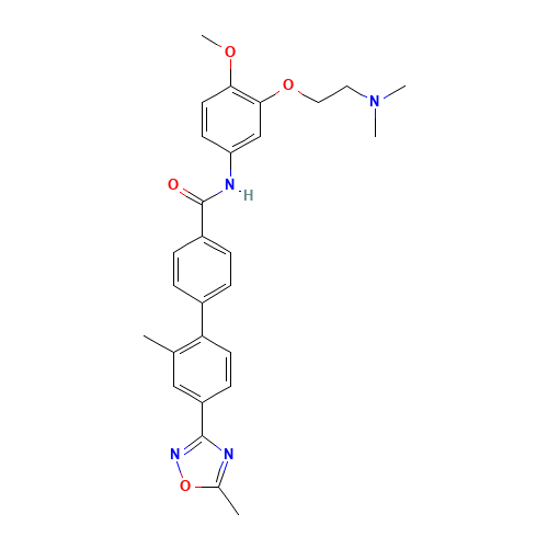 N-[3-[2-(dimethylamino)ethoxy]-4-methoxyphenyl]-4-[2-methyl-4-(5-methyl-1,2,4-oxadiazol-3-yl)phenyl]benzamide (CAS: 170230-39-4) - Related Chemical Product