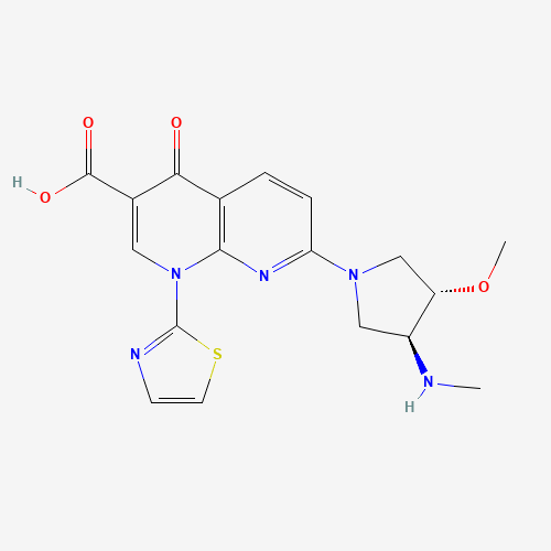 7-[(3S,4S)-3-methoxy-4-(methylamino)pyrrolidin-1-yl]-4-oxo-1-(1,3-thiazol-2-yl)-1,8-naphthyridine-3-carboxylic acid (CAS: 175414-77-4) - Related Chemical Product