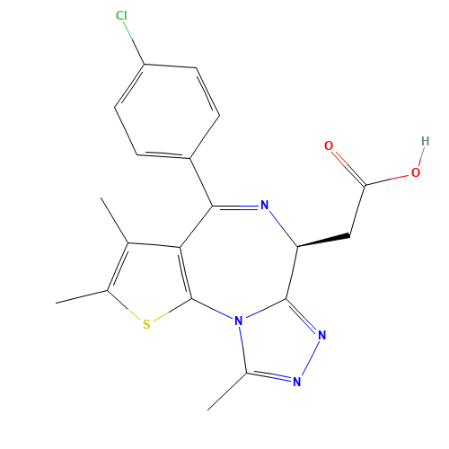 (S)-(4-Chlorophenyl)-2,3,9-trimethyl-6H-thieno[3,2-f]-[1,2,4]triazolo[4,3-a][1,4]diazepine-6-acetic acid (CAS: 202592-23-2) - Related Chemical Product